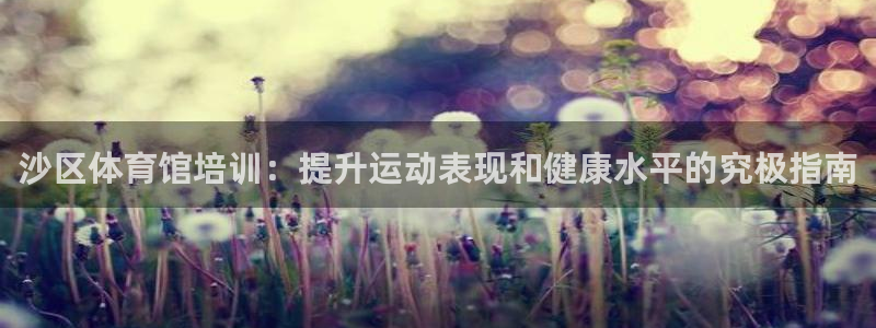 欧陆娱乐怎么注册：沙区体育馆培训：提升运动表现和健康